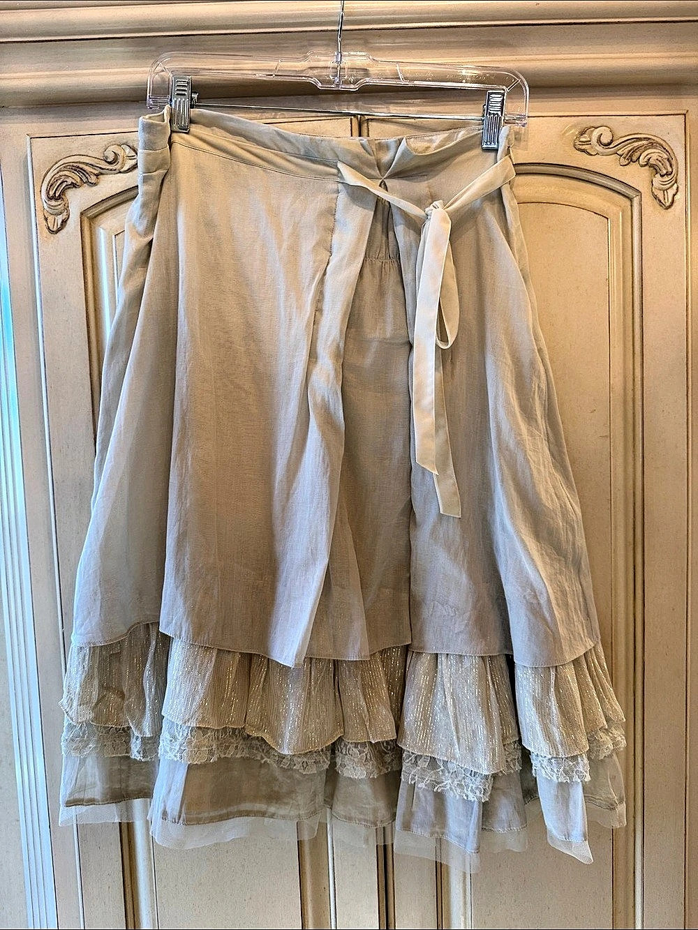 Free People Layered Lace Mini Skirt in White Size 4 Like New - Picture 2 of 9